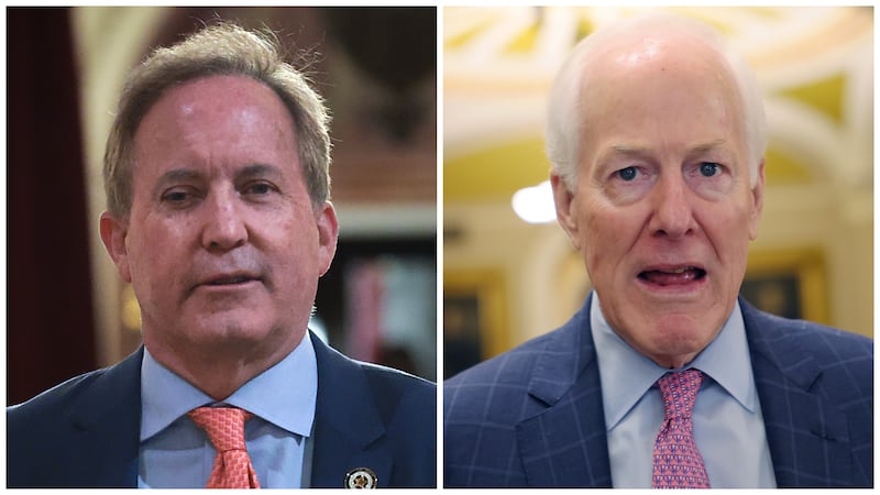The warring parties, Ken Paxton (L) and John Cornyn, are fighting it out to be the Republican choice to run in Texas.