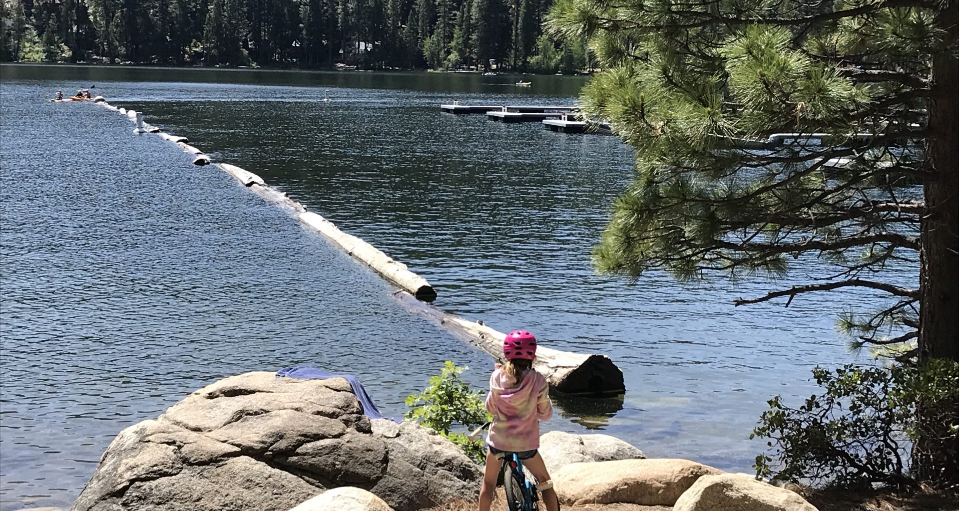 Biking at Pinecrest Lake