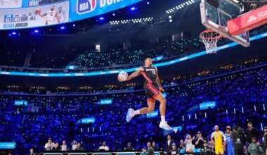 Heat’s Keshad Johnson soars to a slam dunk title, edging Carter Bryant who had a perfect score