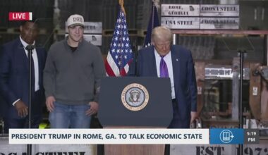 President Trump introduces Gunner Stockton at Rome event before UGA quarterback takes stage for brief message