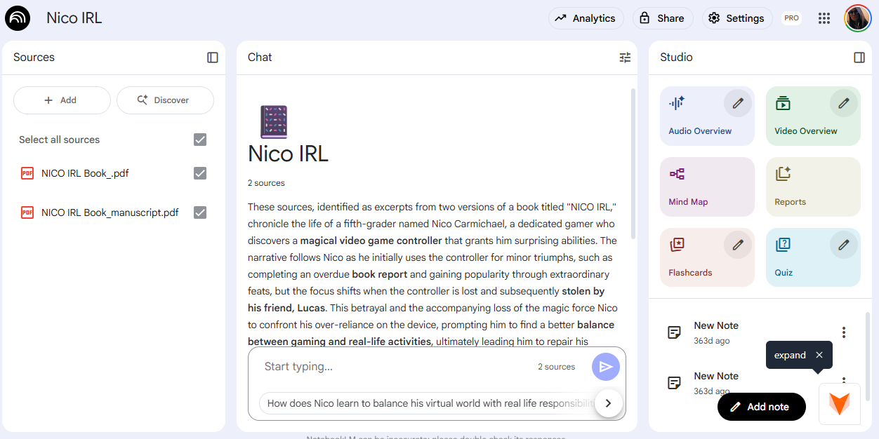 NotebookLM screenshot