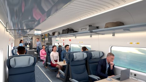 An artist impression of business class in a high-speed rail service in Australia.