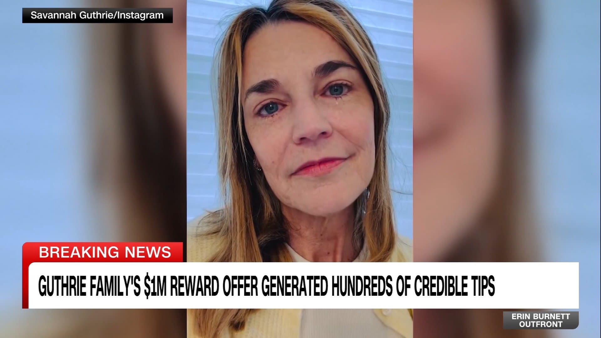 <p>Savannah Guthrie offers $1 million for info: 