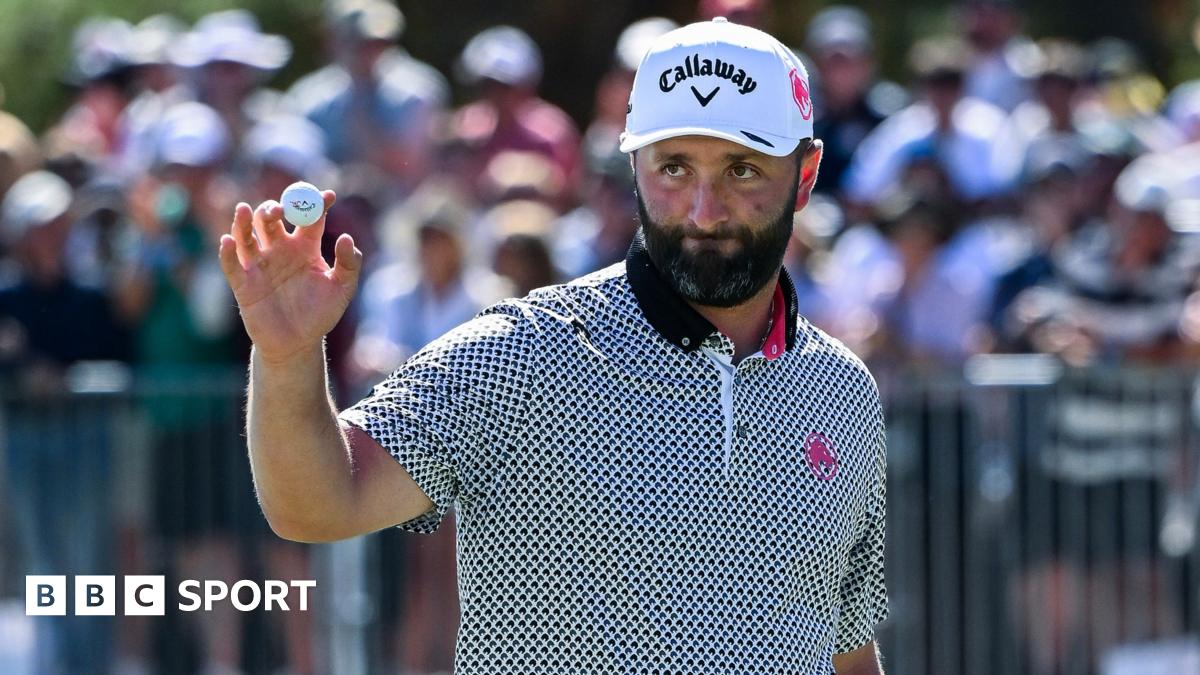 Jon Rahm of Legion XIII celebrates a birdie on day two of LIV Adelaide at The Grange Golf Club