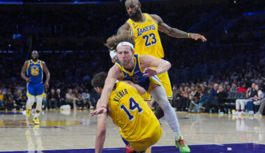 LeBron James has 20 points, 10 assists to lead Luka-less Lakers past Warriors