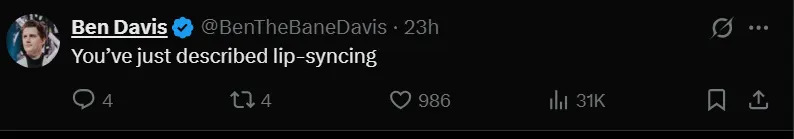 Screenshot from Kid Rock's post/X