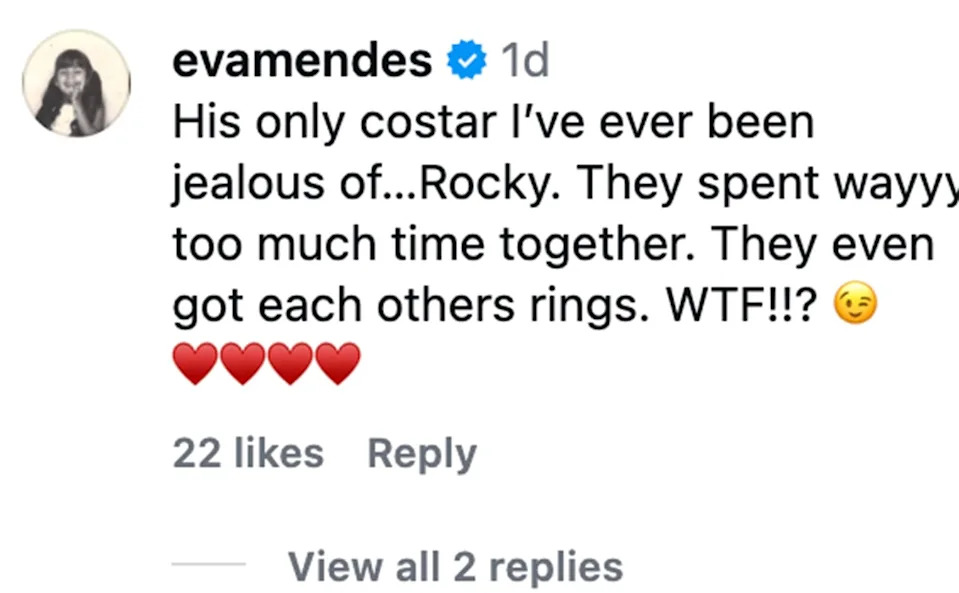 Eva Mendes Instagram Comment, Ryan Gosling Project Hail Mary