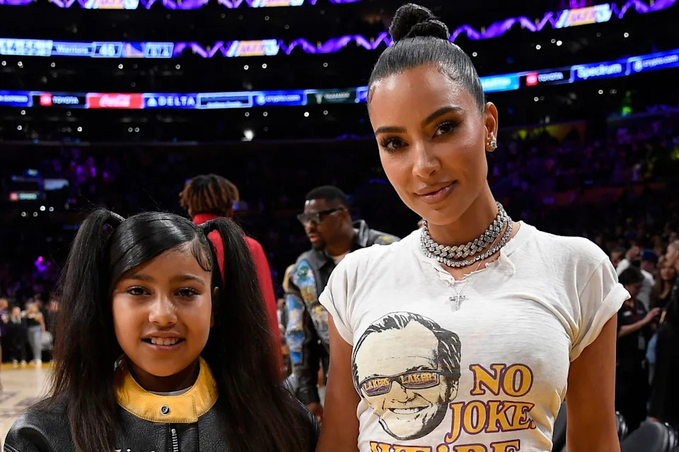 North West and Kim Kardashian. Kevork Djansezian/Getty