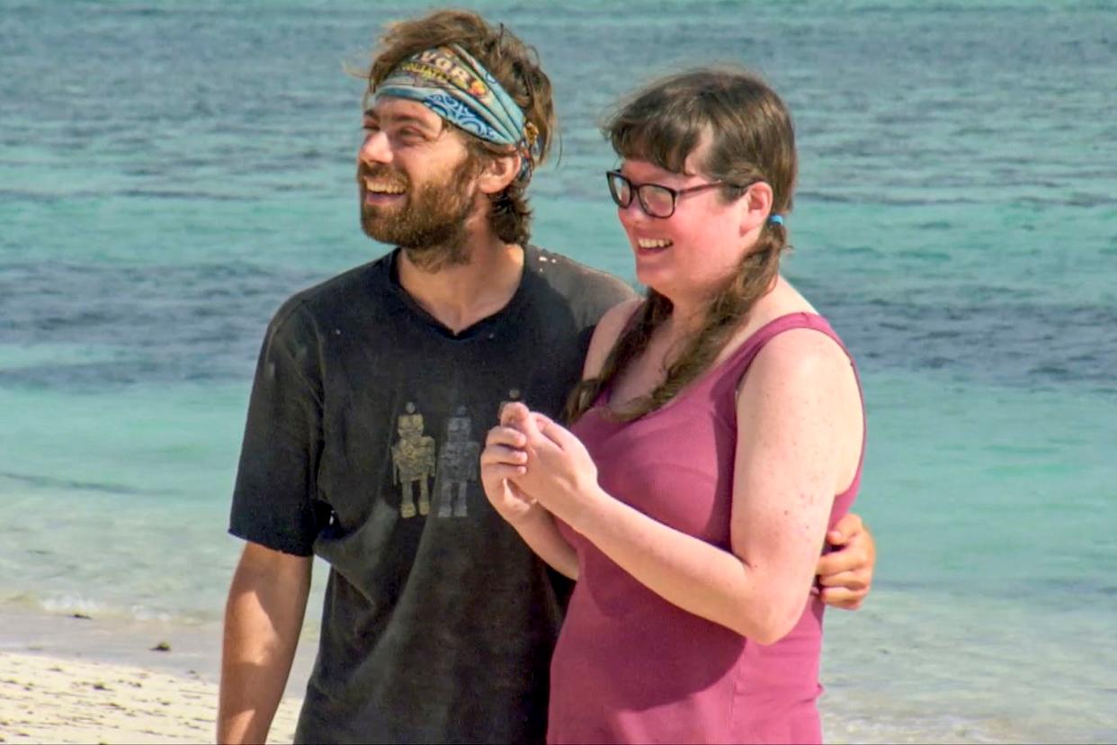 Christian Hubicki with his now wife, Emily, on 'Survivor: David vs. Goliath' during the loved ones visit CBS via Getty
