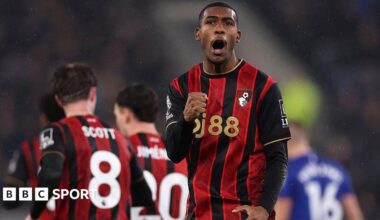 Everton 1-2 Bournemouth: Rayan scores again as Cherries fight back to secure victory