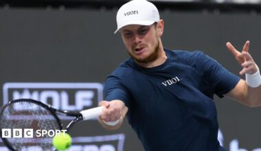 Jack Pinnington Jones plays a shot at the Dallas Open