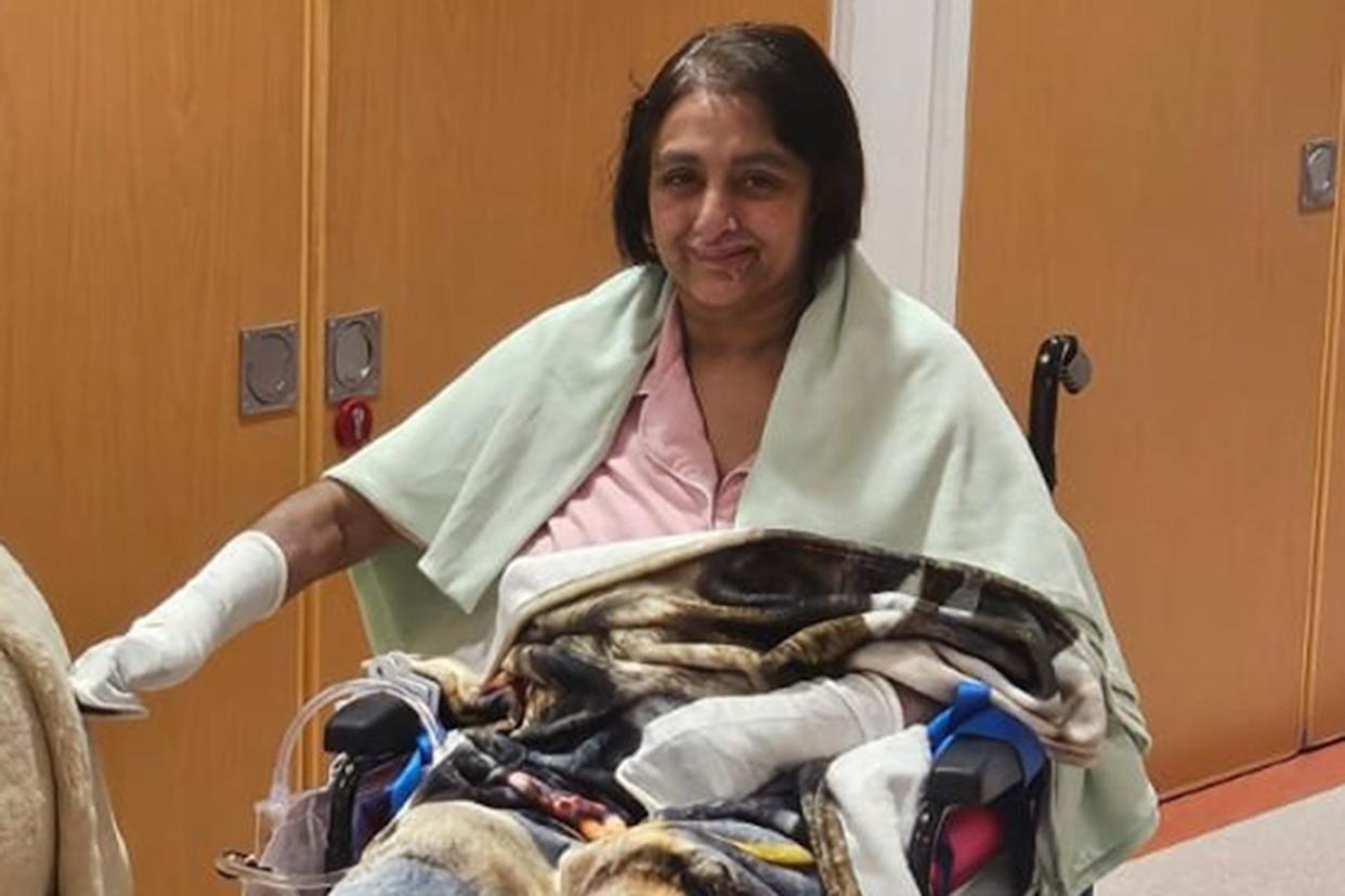 Manjit Sangha in the hospital GoFundMe