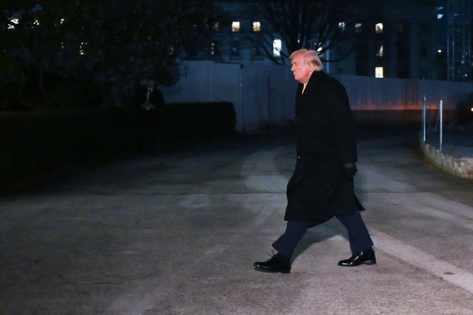US President Donald Trump heads to the White House in Washington, February 8, 2026.