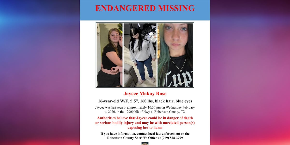 Authorities say missing teen from Robertson County could be in danger