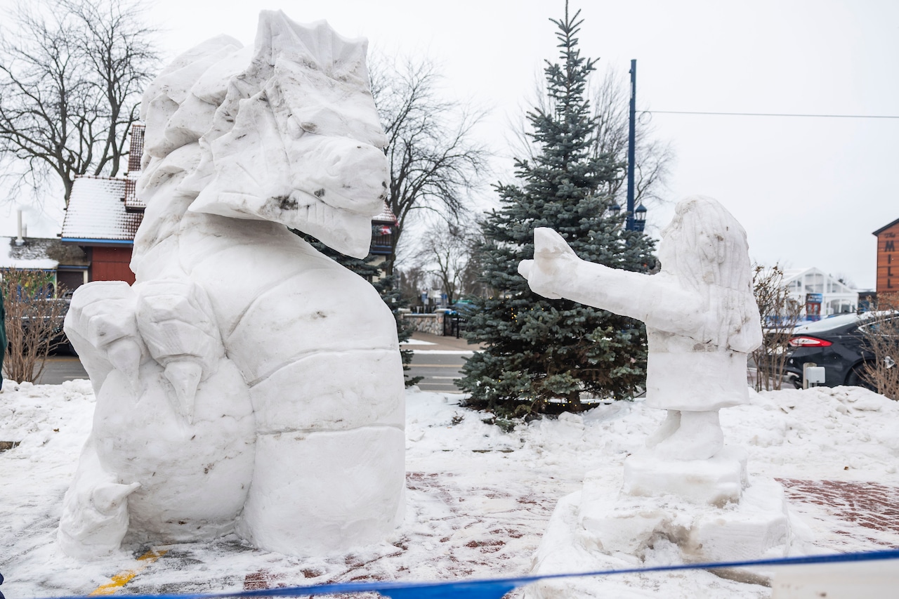 Final snow sculptures are on display at Zehnder's Snowfest 2026
