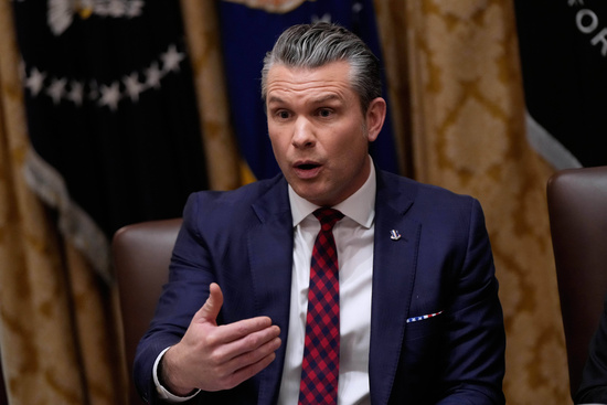 Defense Secretary Pete Hegseth speaks during a Cabinet meeting at the White House, Tuesday, Dec. 2, 2025, in Washington. (AP Photo/Julia Demaree Nikhinson)