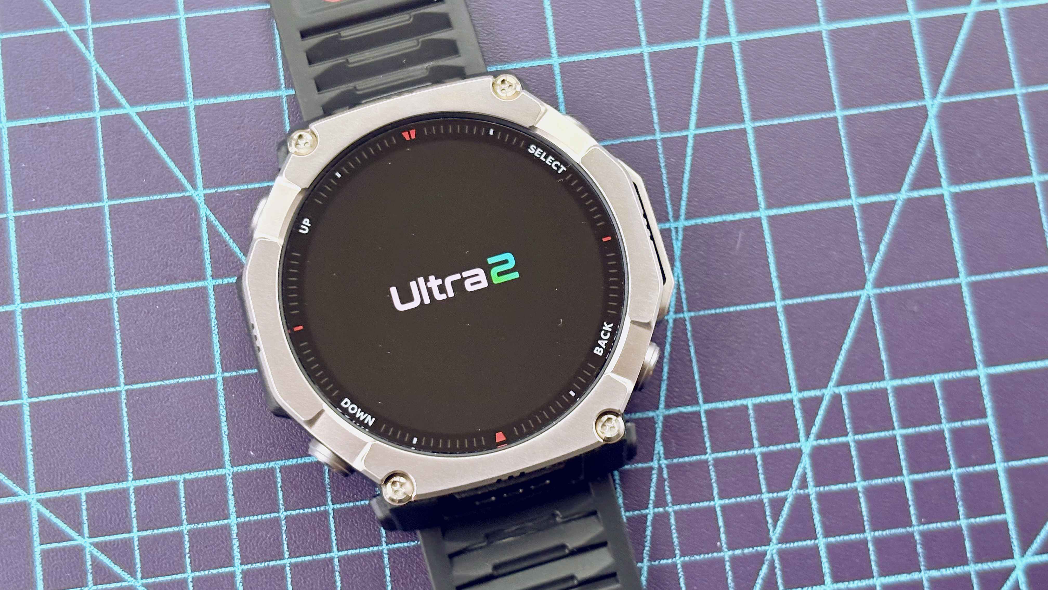 Close-up of the Amazfit T-Rex 2 Ultra smartwatch