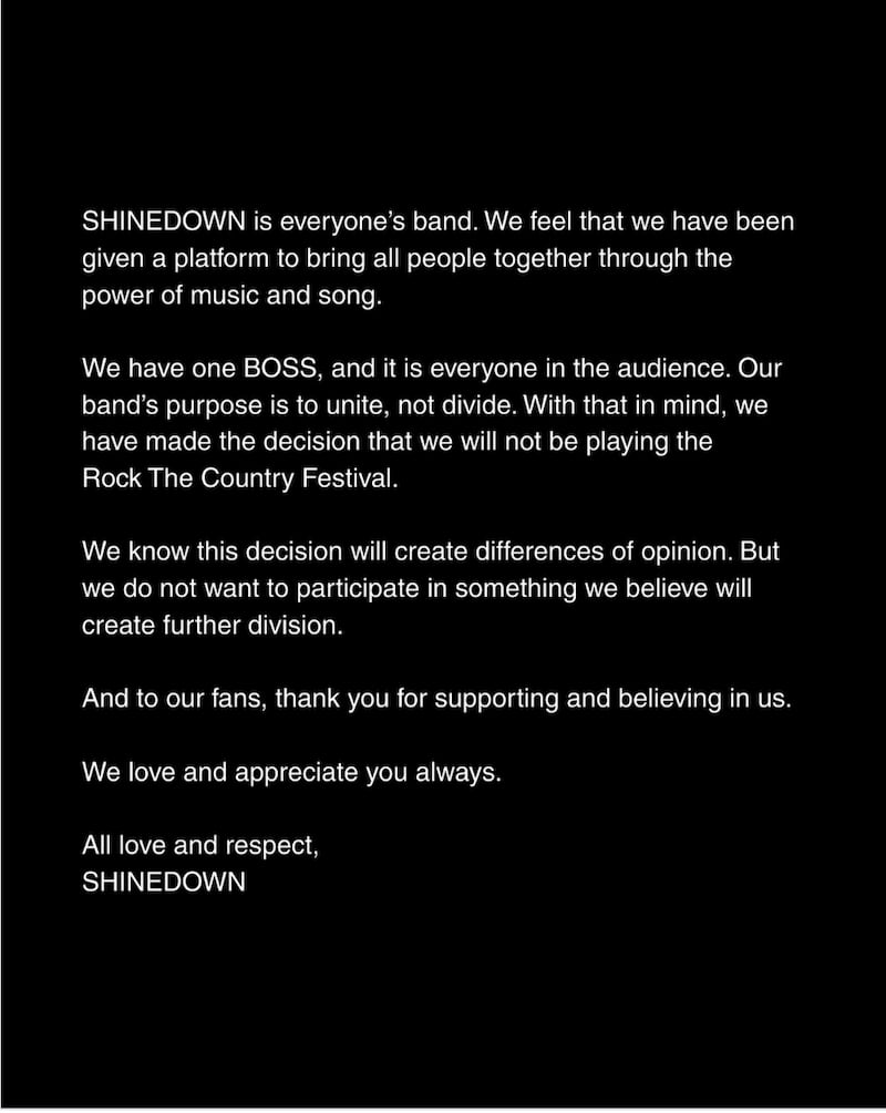 Shinedown band on IG