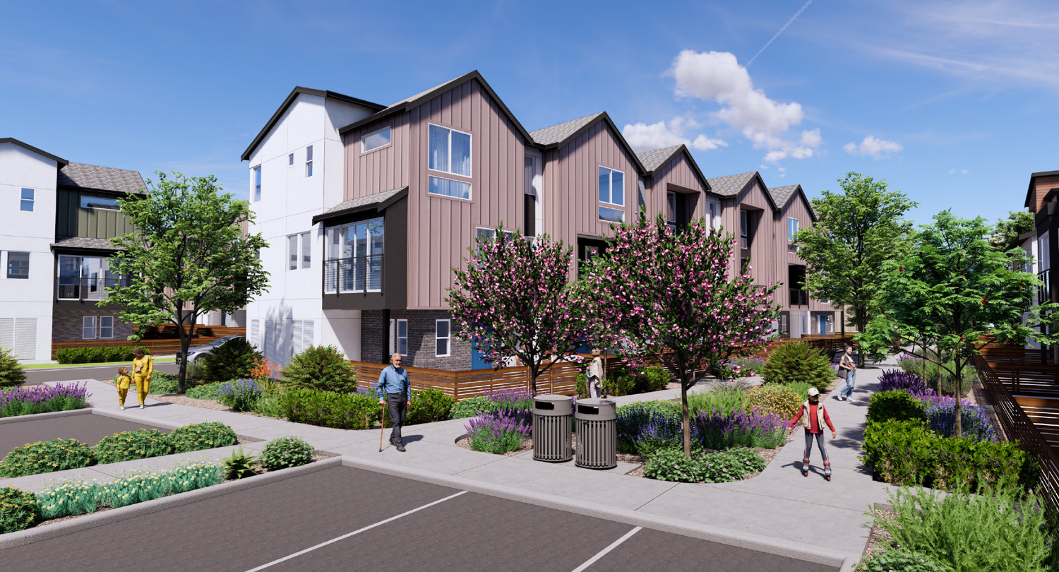 Bayshore Commons housing, rendering by Dahlin Group