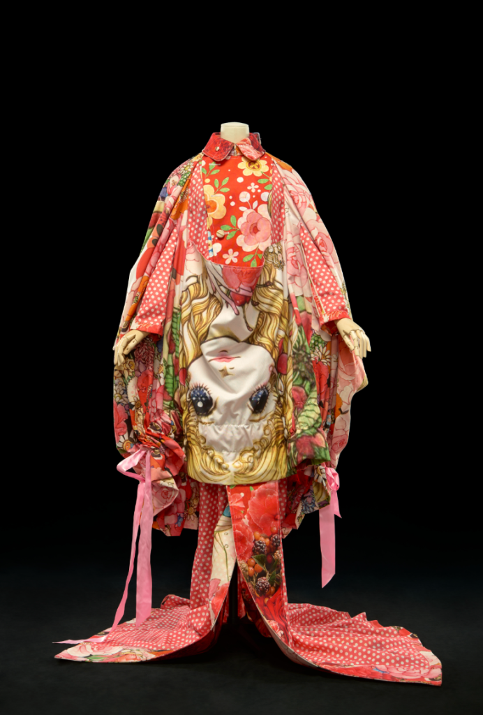 A red and floral coat dress