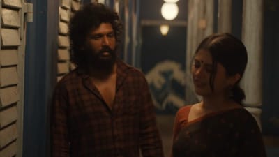 Lokesh Kanagaraj and Sanjana AK in a still from the teaser.