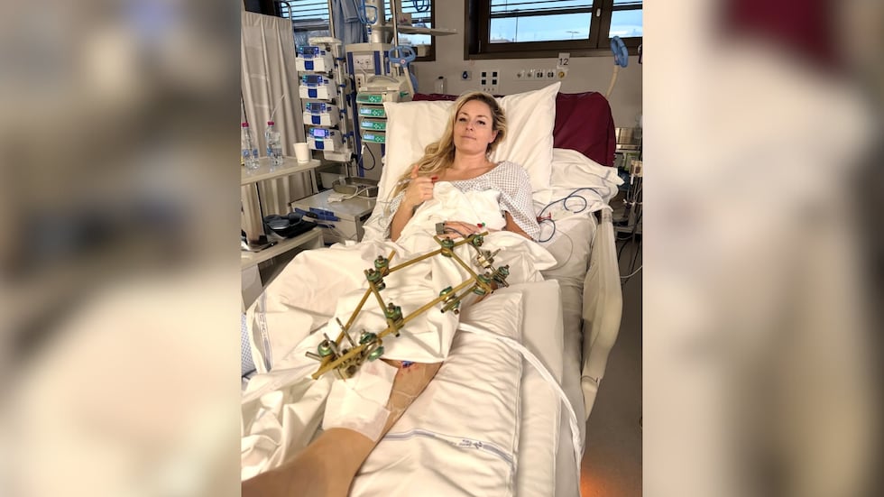 Lindsey Vonn shared a photo from her hospital bed after a "successful" third surgery on her...