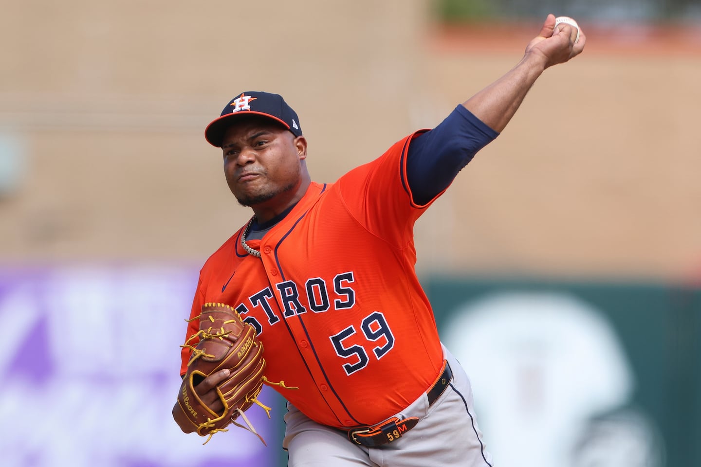 Framber Valdez will be wearing a new shade of orange after signing with the Detroit Tigers.