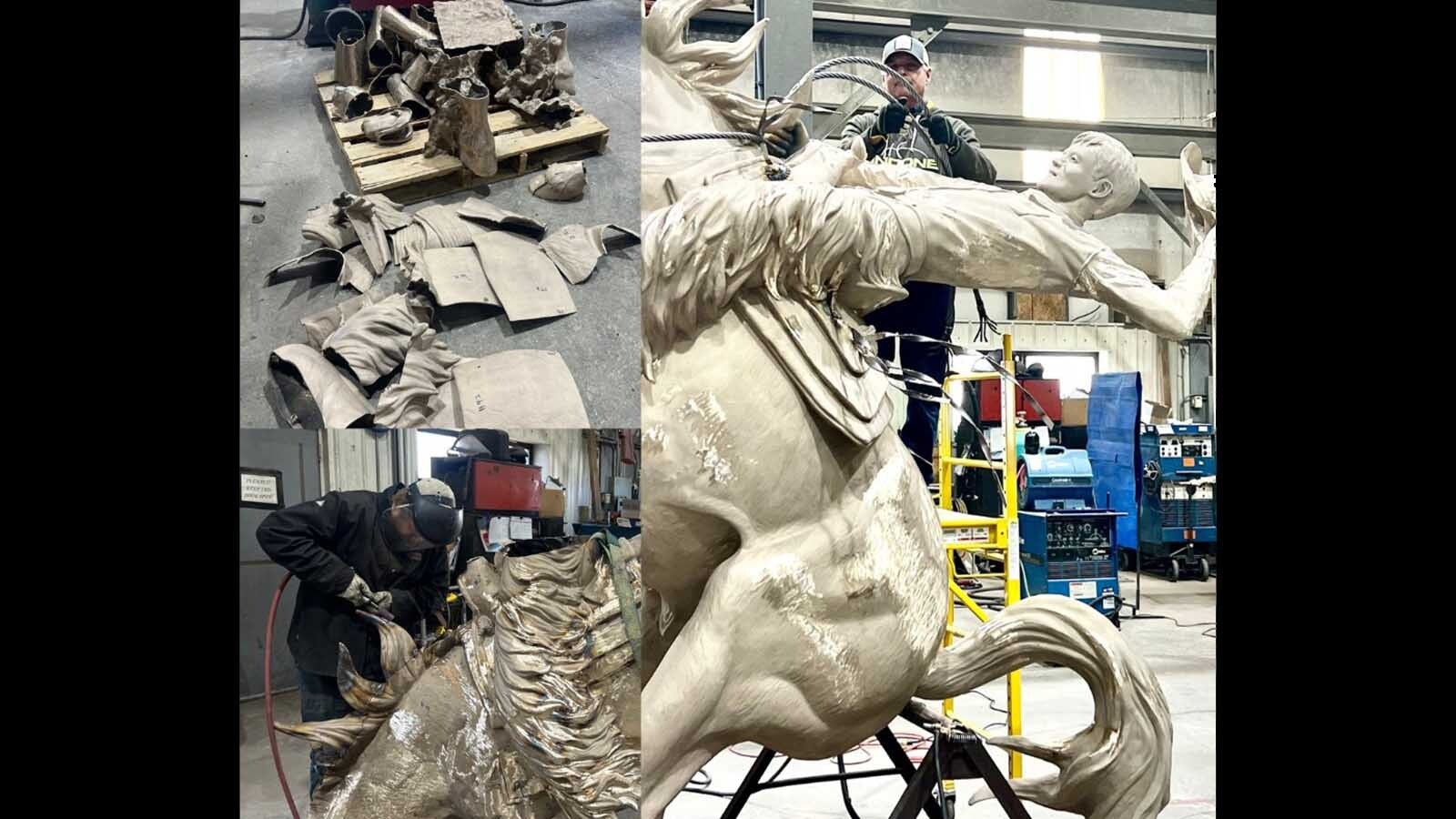 “A Deep Seat and a Long Rein" by bronze artist Chris Navarro is the newest tribute to the Cowboy State at the University of Wyoming. It's a larger-than-life sculpture of the iconic rodeo bronc Steamboat that's adorned Wyoming's license plates since 1936. Here are images from the sculpture's casting process.
