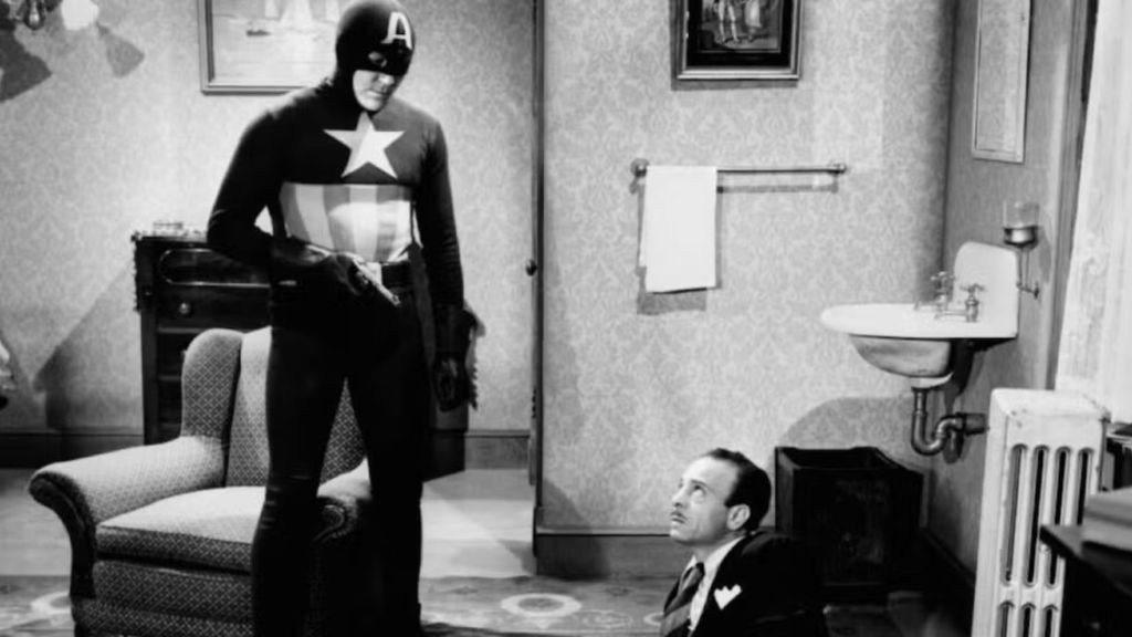 Dick Purcell as Captain America in 1944