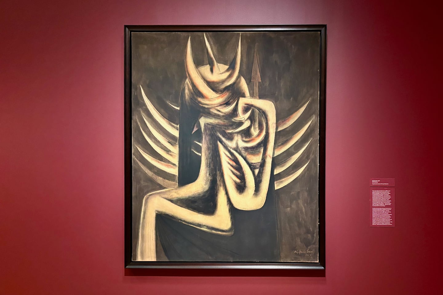 Wifredo Lam, "Cananaima III," 1947. Installed at the Museum of Modern Art's "Wifredo Lam: When I Don't Sleep, I Dream," on view through April 11.