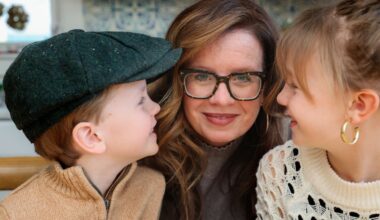Katherine Loftus with her kids, Joseph, 6 and Gracie, 9 in their living room on January 12. Loftus grew up in South Boston with a strong Boston accent, but her two children don't and ofter tease her.