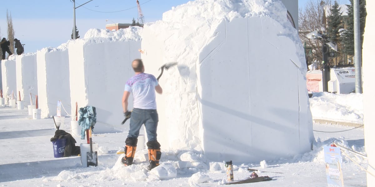 Snow sculptors begin their creations ahead of Fur Rondy competition