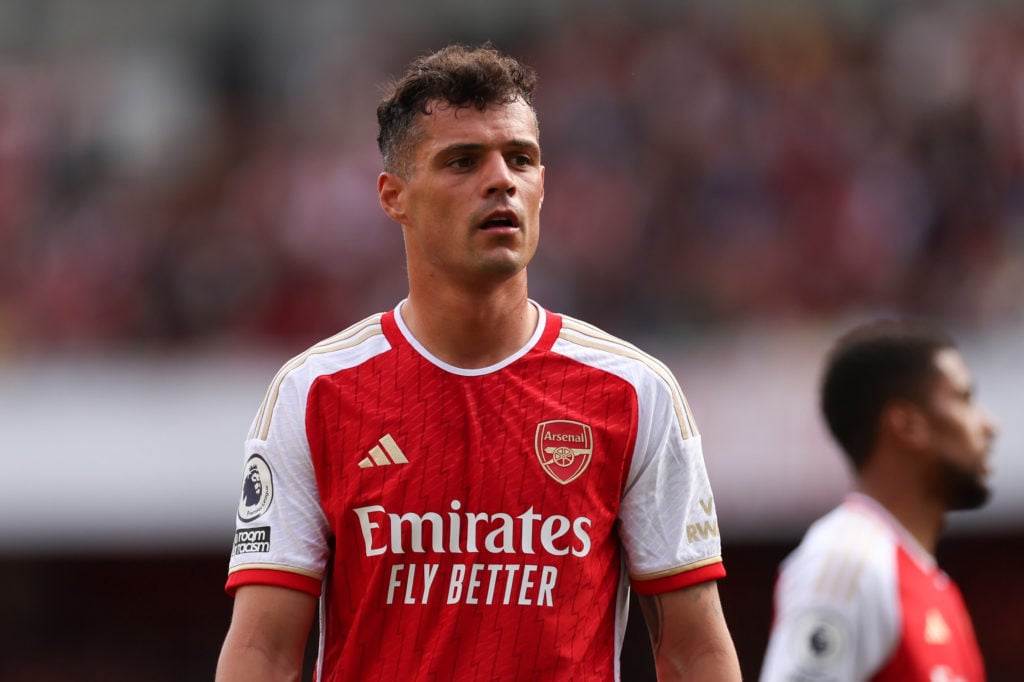 Granit Xhaka looking on during an Arsenal game
