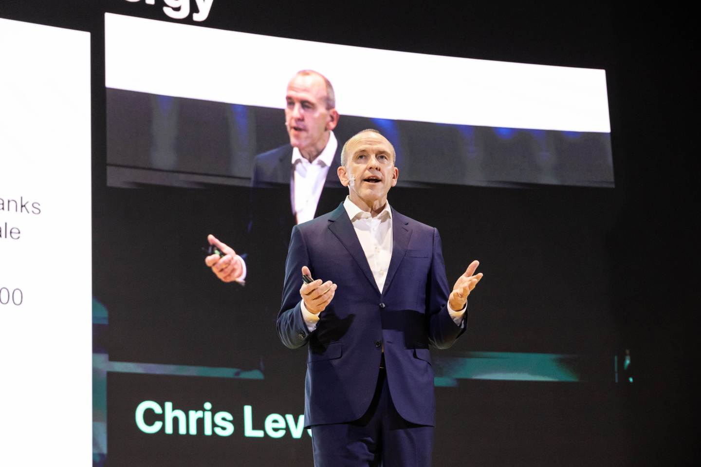 TerraPower's Chris Levesque speaks at an international conference.