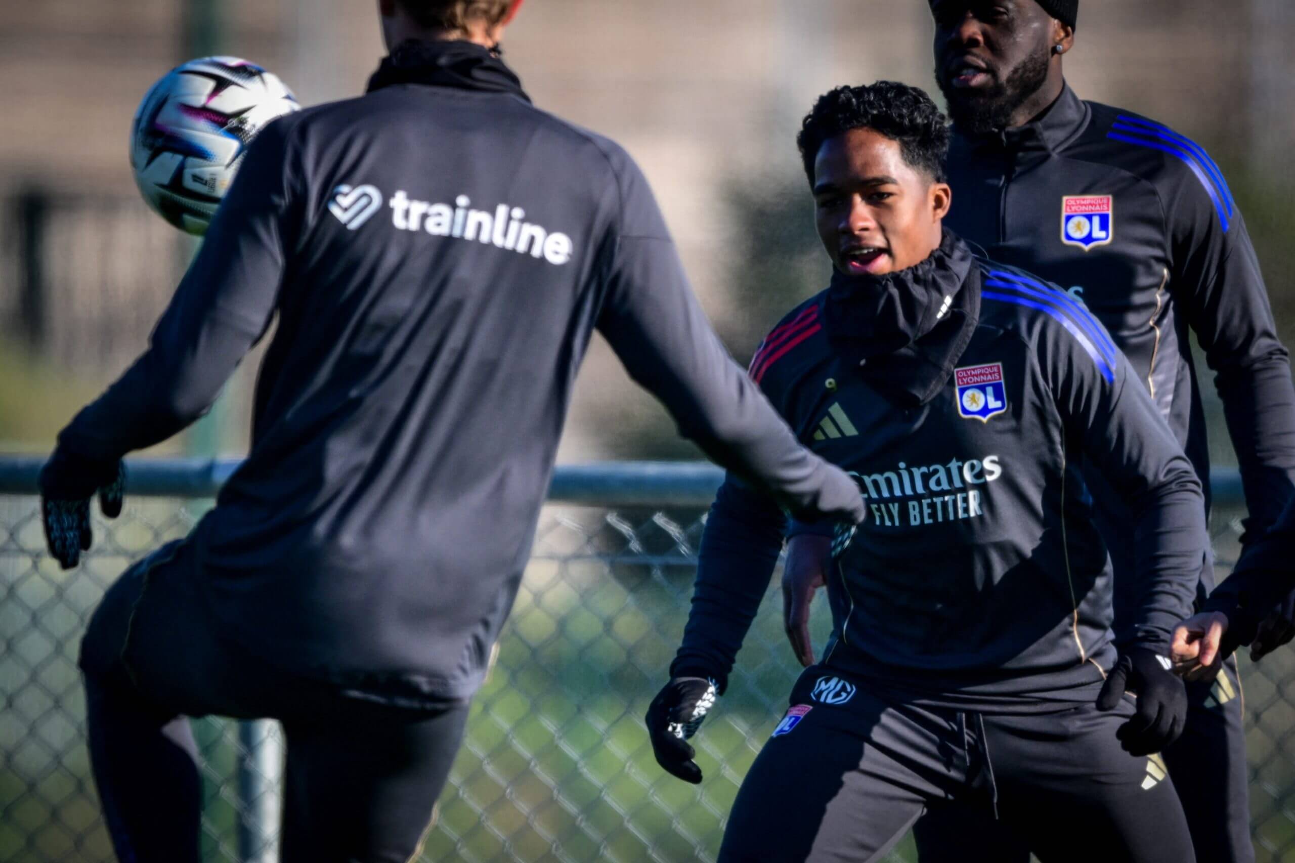 Endrick pictured in training with Lyon on January 2