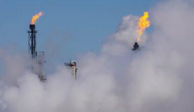 Steam rises from one of the plants near the Houston Ship Channel on Jan. 26 in Deer Park, Texas. Credit: Brett Coomer/Houston Chronicle via Getty Images