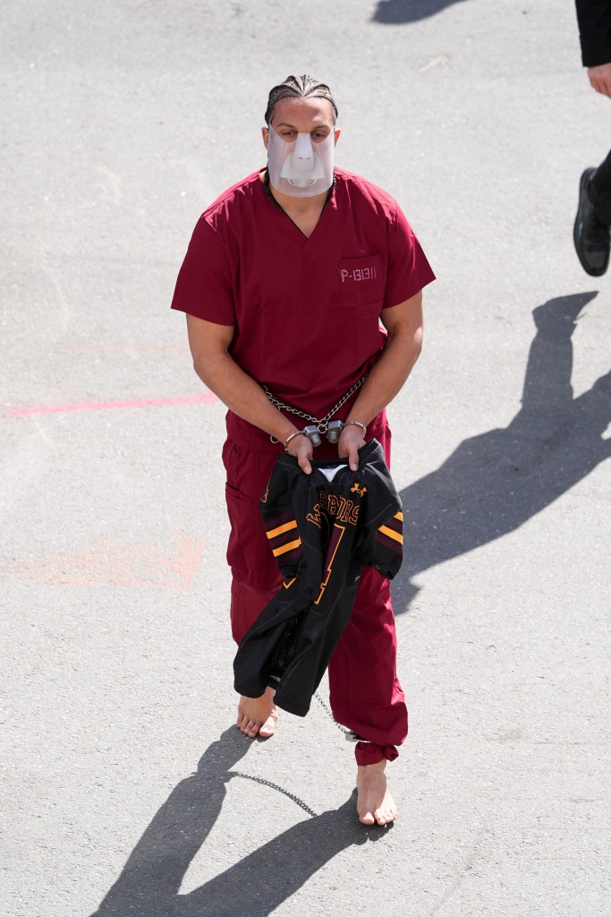 Mack Hollins arrives to the Super Bowl.