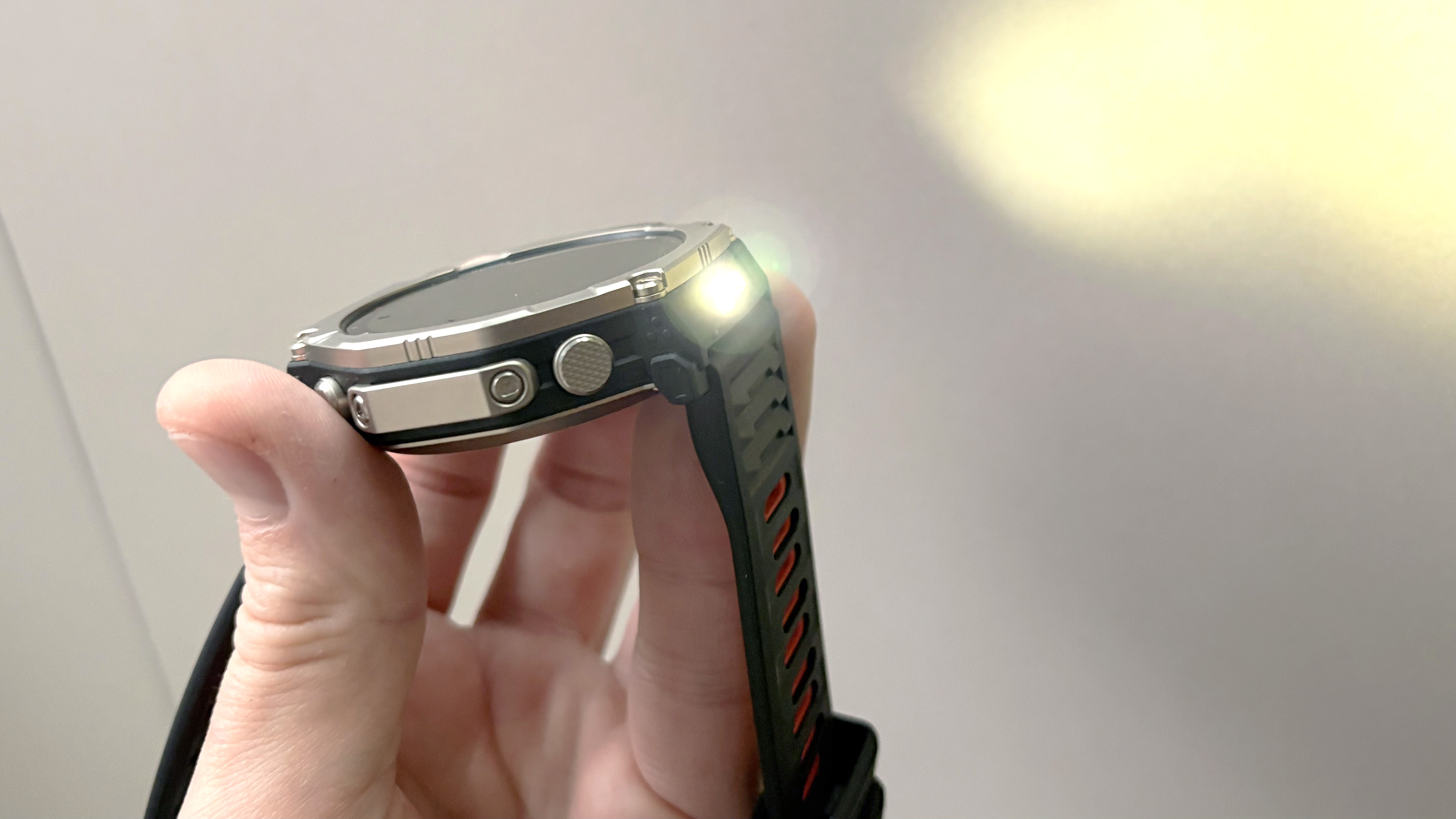 Close-up of the Amazfit T-Rex 2 Ultra smartwatch