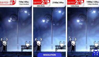 Hollow Knight Nintendo Switch 2 vs. Switch graphics comparison