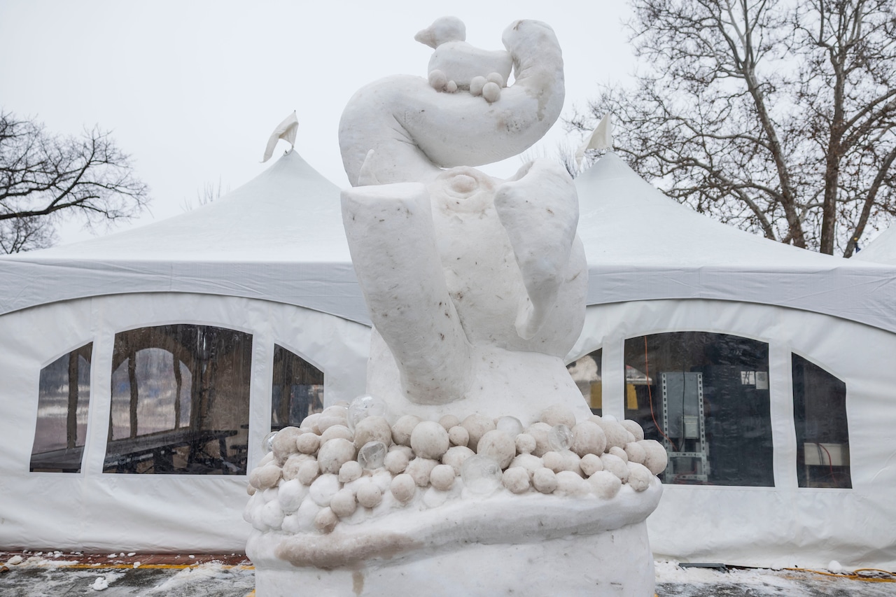 Final snow sculptures are on display at Zehnder's Snowfest 2026