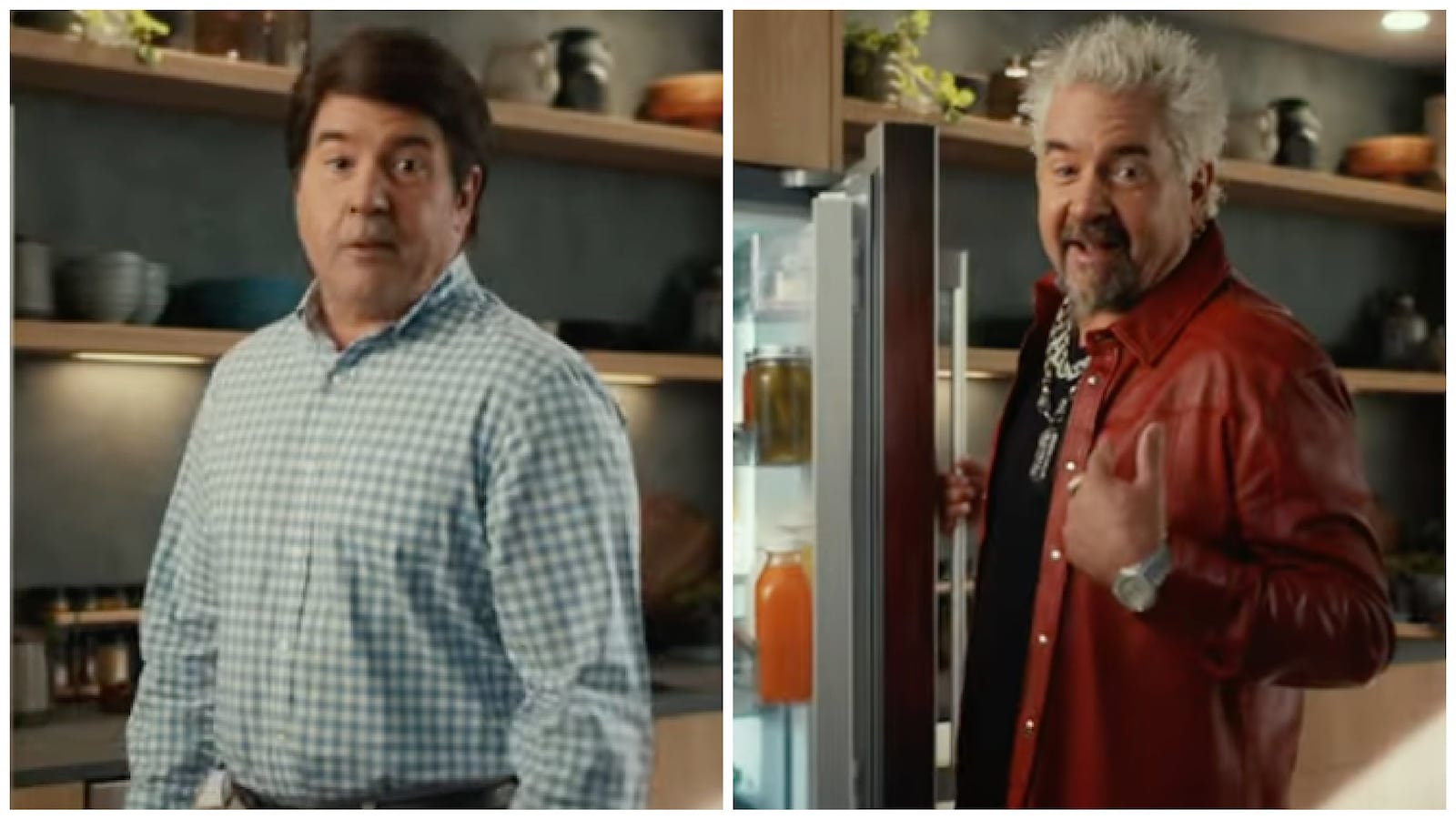 Guy Fieri transforming from "Just a guy" to his normal self for his Super Bowl ad.