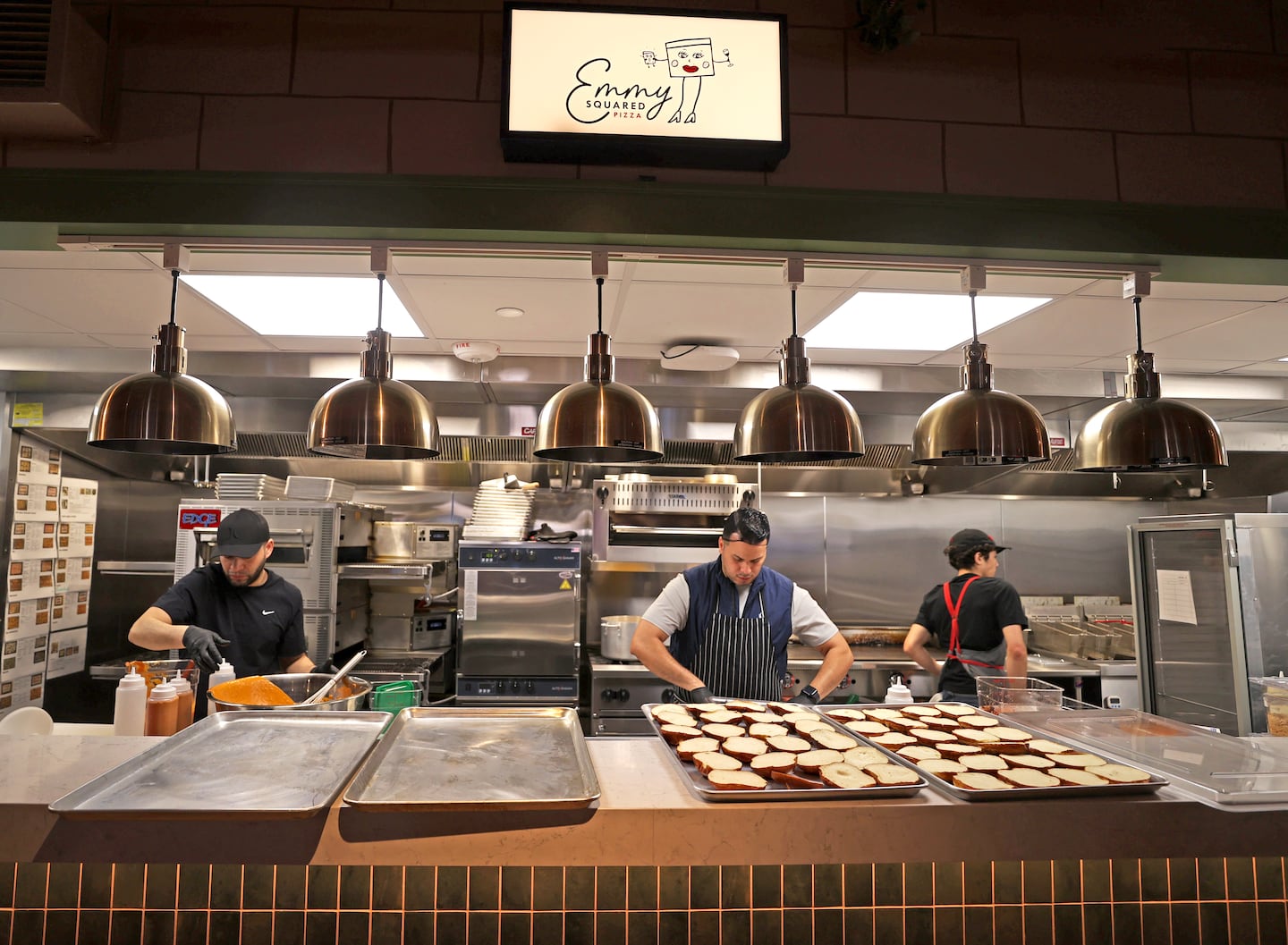 The food at Swingers comes courtesy of Emmy Squared Pizza.