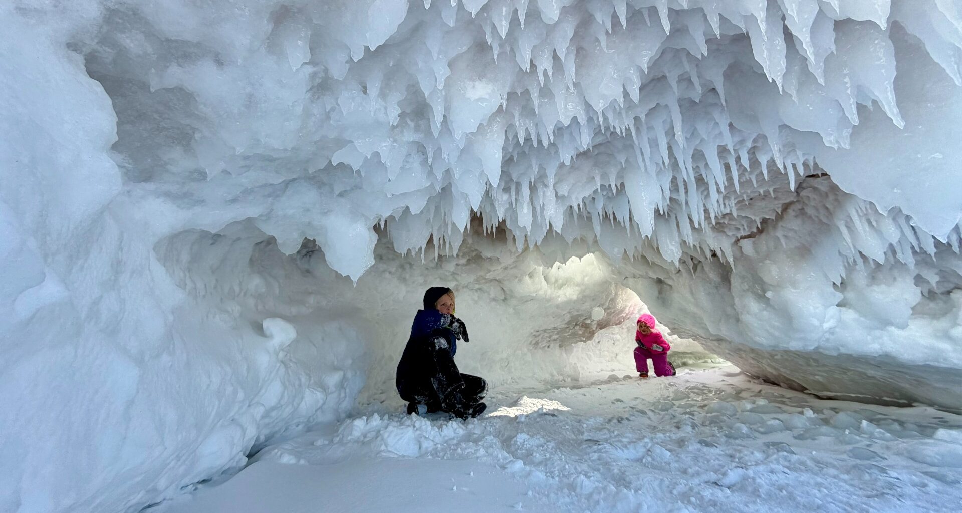 Ice caves forming on the Great Lakes, bringing beauty and danger