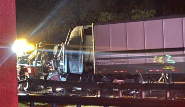 I-85 reopens after tractor-trailer hits guardrail, catches fire near Henderson :: WRAL.com