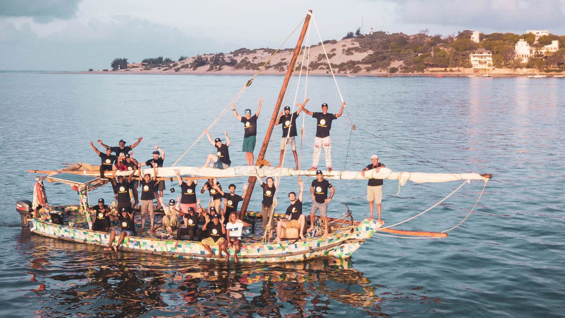 A boat made from 10 tons of recycled plastic is sailing in the Indian Ocean, putting pressure on governments to combat marine pollution and disposable waste.