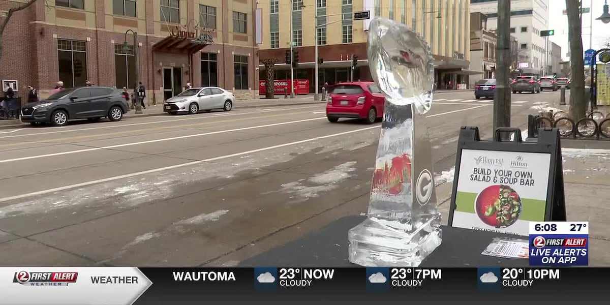 Appleton's College Avenue showcases ice sculptures with Wisconsin flair