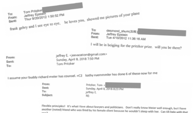 DOJ emails connect Jeffrey Epstein to Tom Pritzker, Gensler, and famous architects