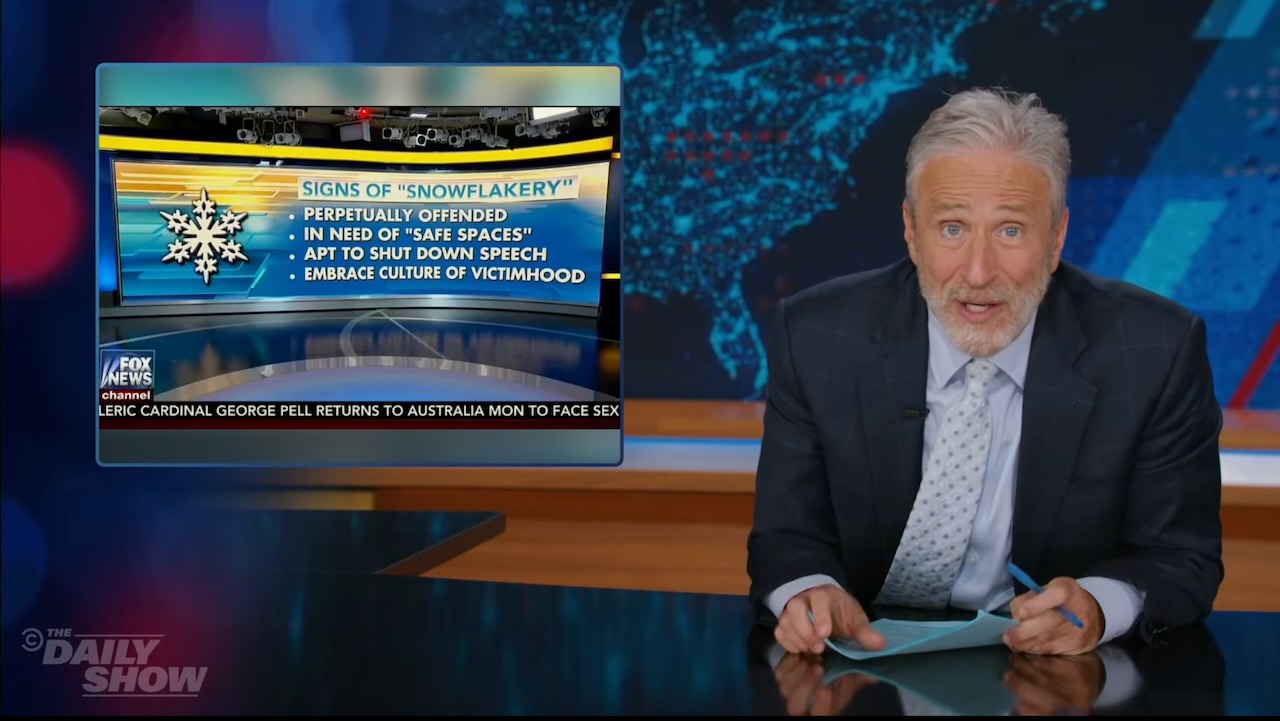 Jon Stewart Mocks MAGA's Victimhood Over Bad Bunny Halftime Performance