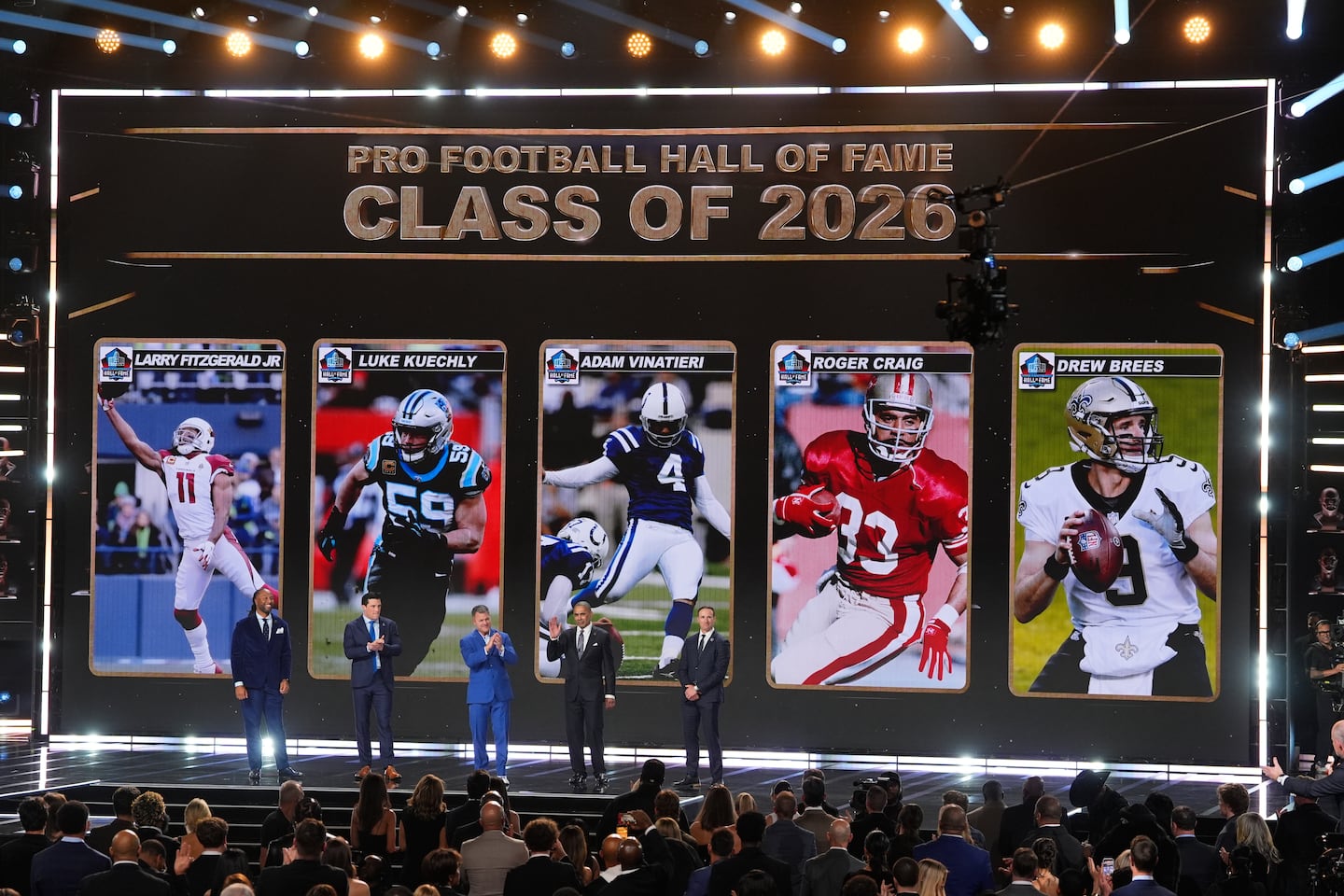 Former Boston College linebacker Luke Kuechly is a member of the Pro Football Hall of Fame class of 2026.