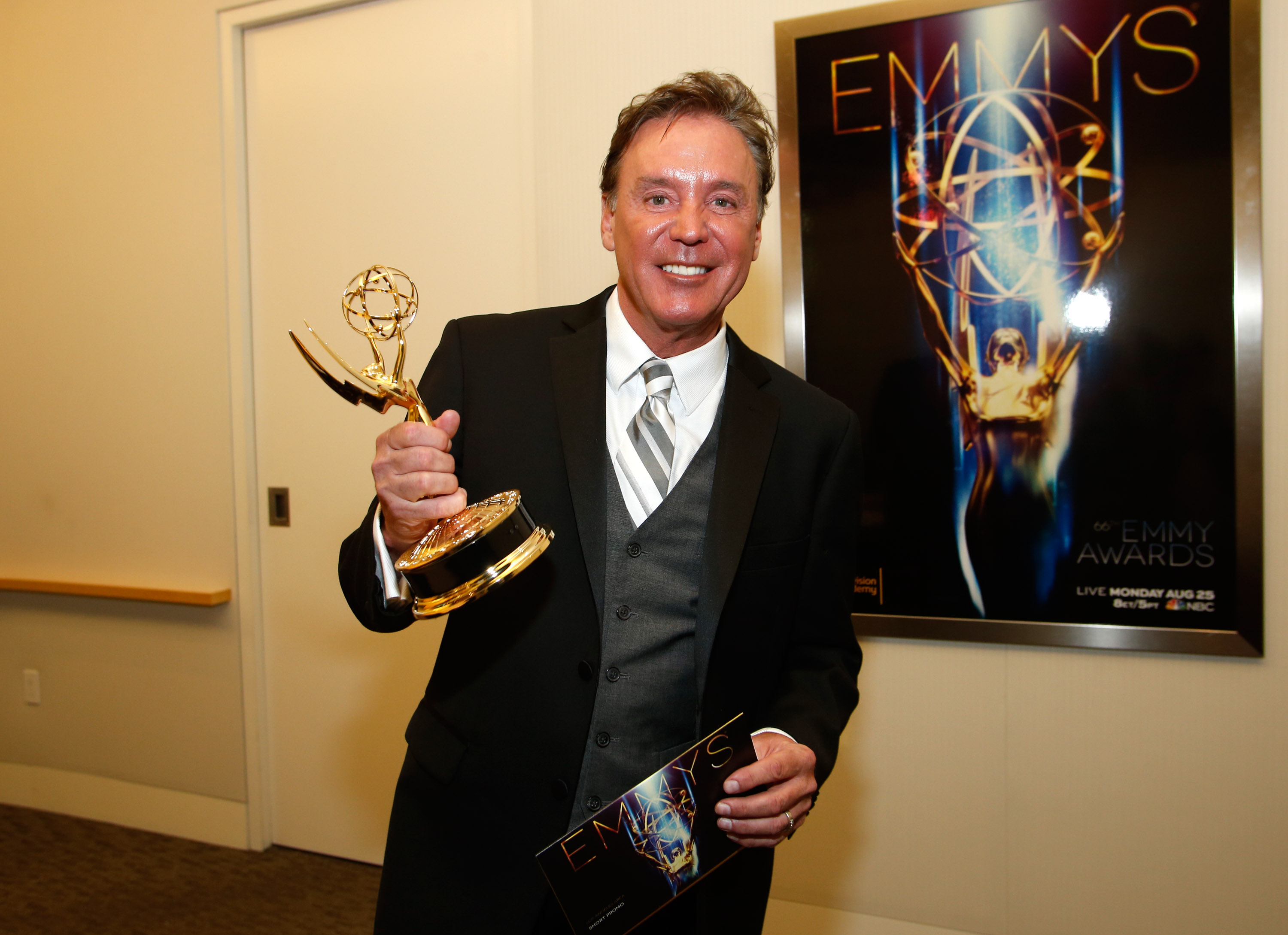 KTLA meteorologist Mark Kriski is seen backstage at the Television...